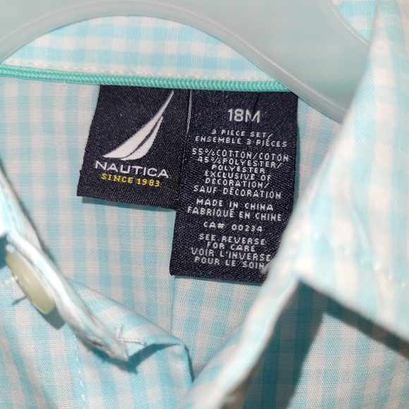 🆕️ Nautica Toddler Boys Navy Sweater Checked Button Down Shirt Set 18 Months - Picture 5 of 6